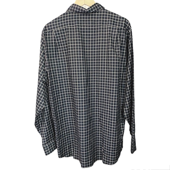 Daniel Cremieux Black with White Plaid Checkered Long Sleeve Shirt - Picture 2 of 4